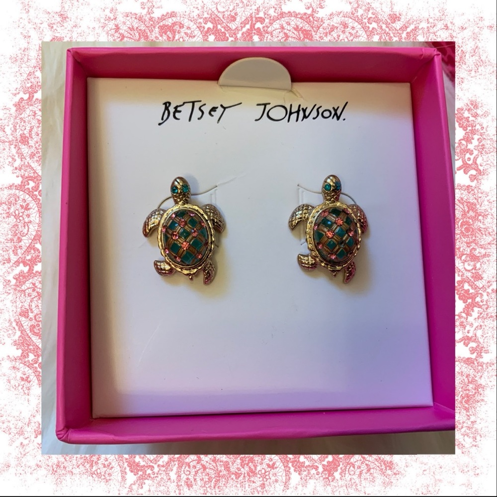 Betsey Johnson Turtle Stud Earrings - New in Box